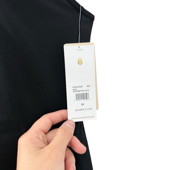 Spiritual Gangster Kaci Asymmetric Strap Active Dress Black Size Medium NWT - Picture 12 of 14